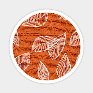 Retro Orange Leaves Magnet